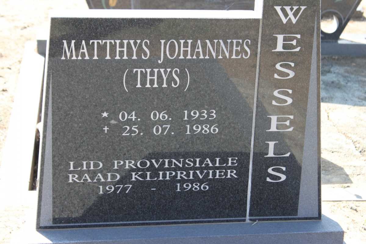 WESSELS Matthys Johannes 1933-1986