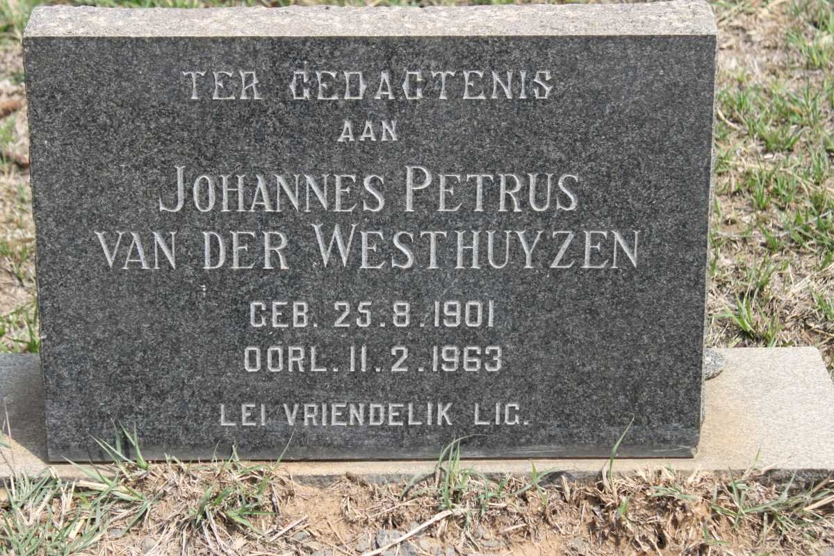 WESTHUYZEN Johannes Petrus, van der 1901-1963