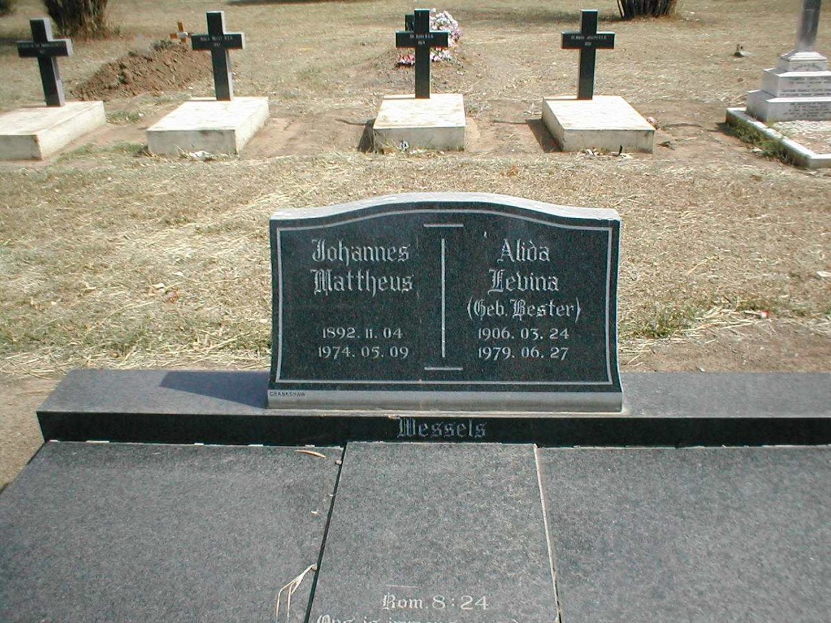 WESSELS Johannes Mattheus 1892-1974 &amp; Alida Levina BESTER 1906-1979