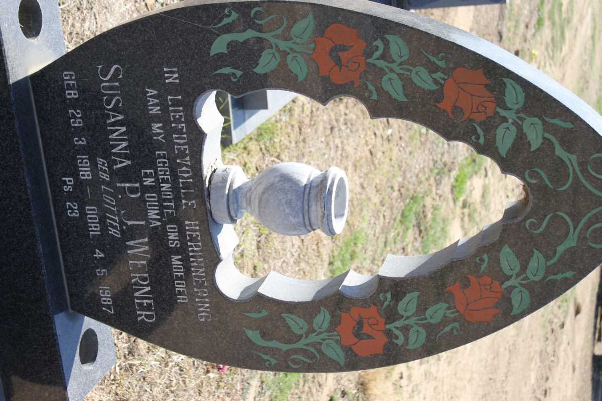 WERNER Susanna P.J. nee LOTTER 1918-1987