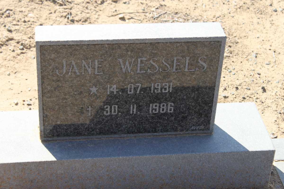 WESSELS Jane 1931-1986