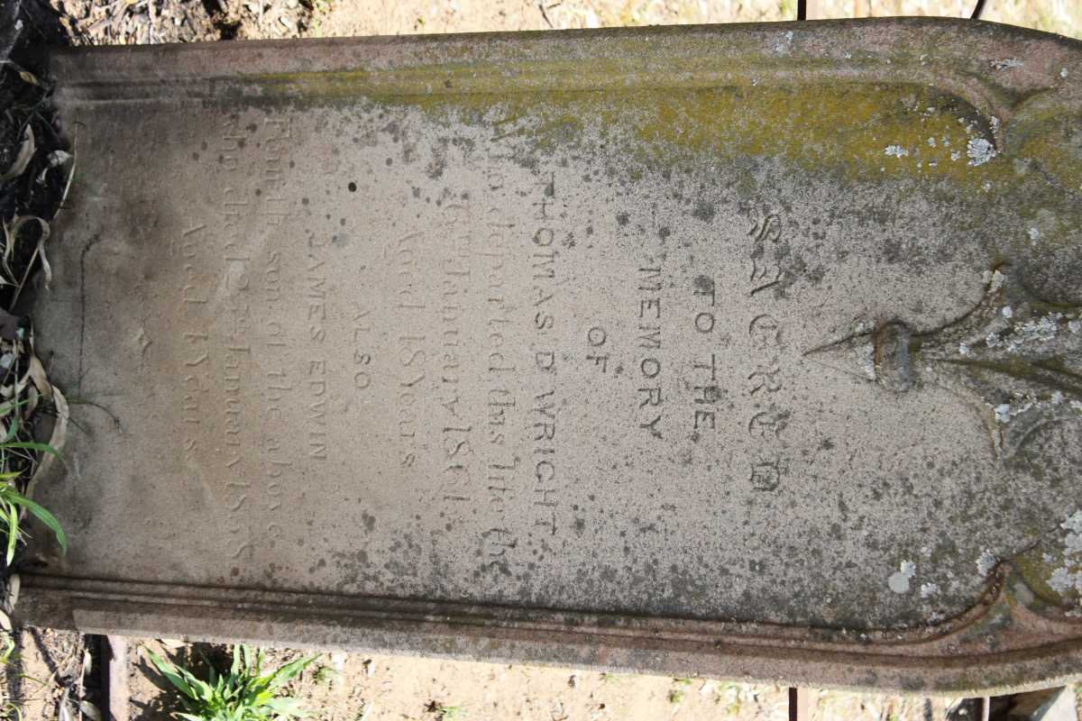 WRIGHT Thomas D. -1861 :: WRIGHT James Edwin -1868