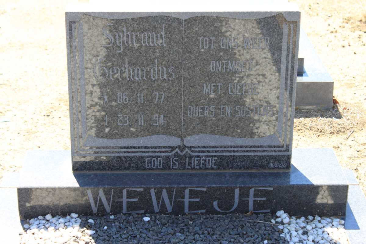 WEWEJE Sybrand Gerhardus  1977-1994