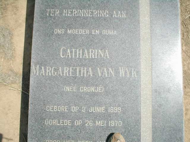 WYK Catharina Margaretha, van nee CRONJÉ 1899-1970