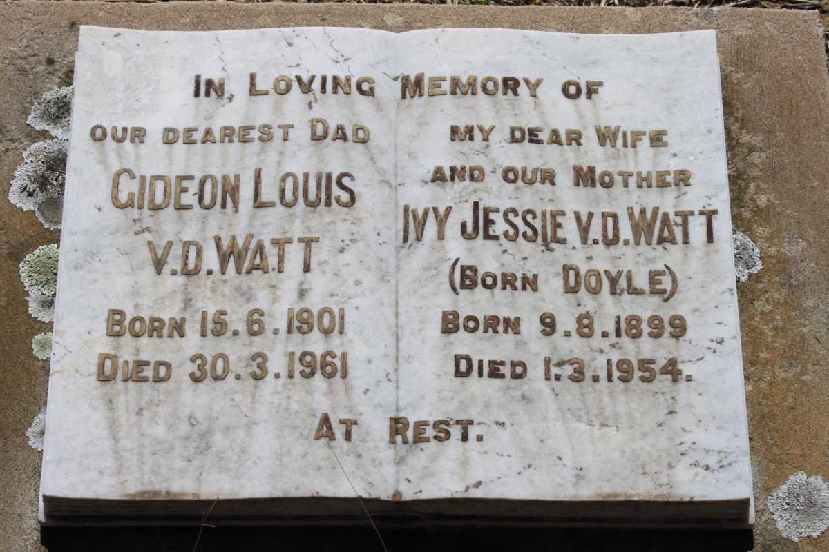 WATT Gideon Louis, v.d. 1901-1961 &amp; Ivy Jessie DOYLE 1899-1954