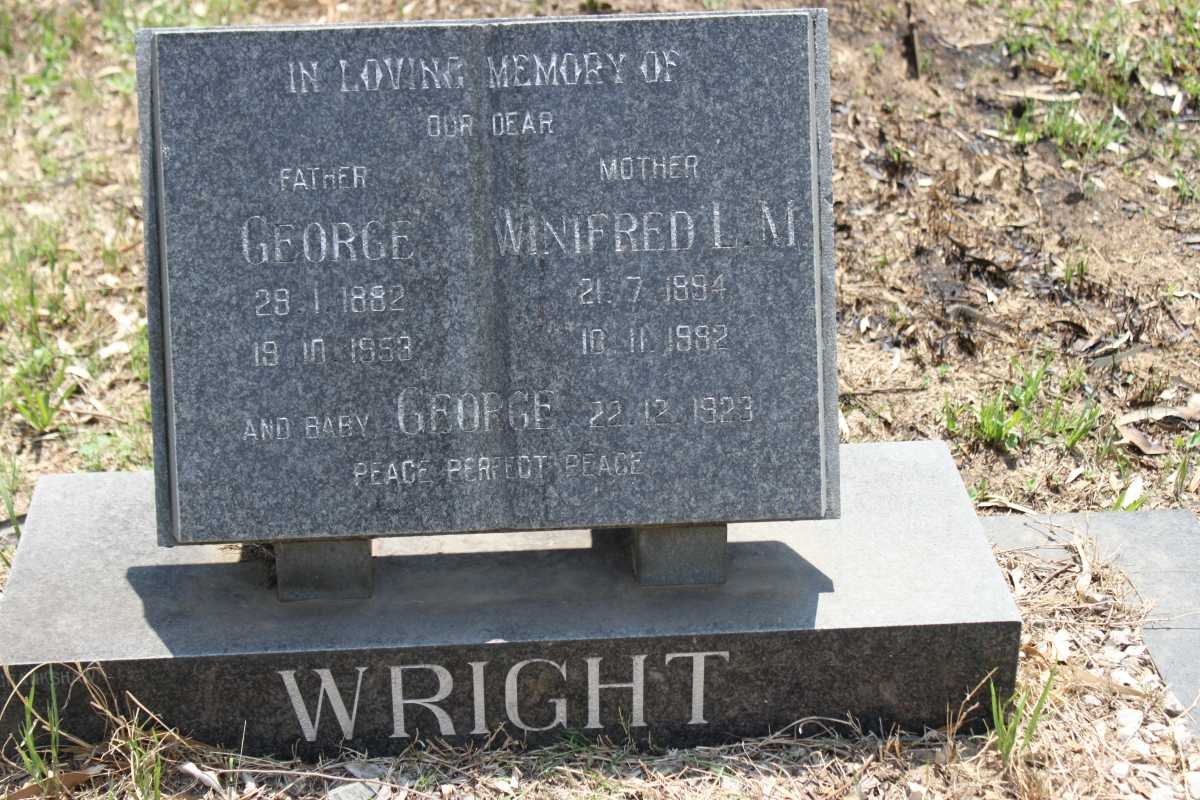 WRIGHT George 1882-1953 &amp; Winifred L.M. 1894-1982 :: WRIGHT George -1923