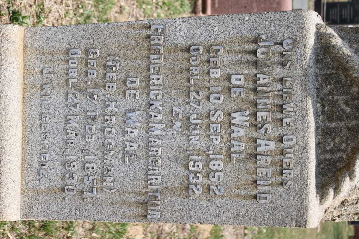 WAAL Johannes Arend, de 1852-1932 &amp; Fredericka Margaritha KROGMAN 1857-1930