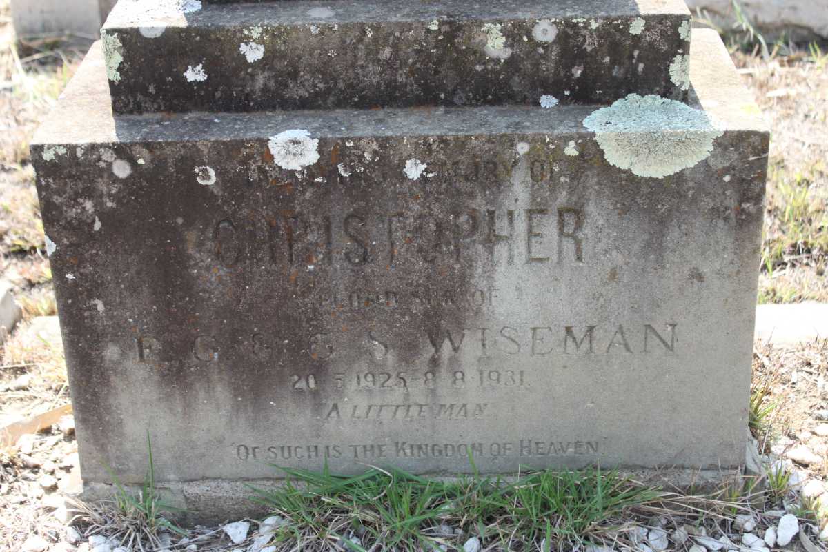 WISEMAN Christopher 1925-1931