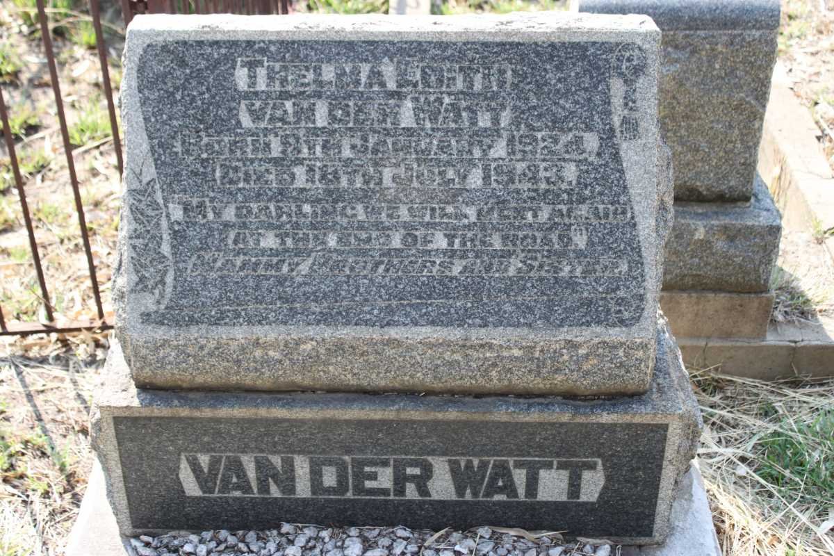 WATT Thelma Edith, van der 1924-1943