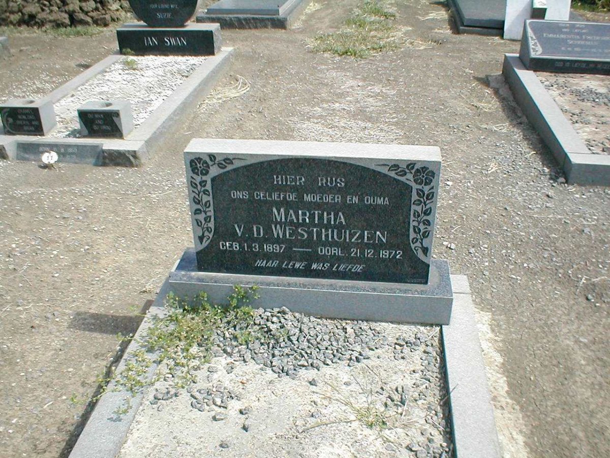 WESTHUIZEN Martha, v.d. 1897-1972