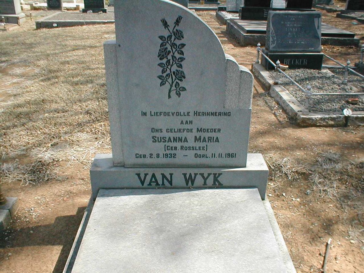 WYK Susanna Maria, van nee ROSSLEE 1932-1961