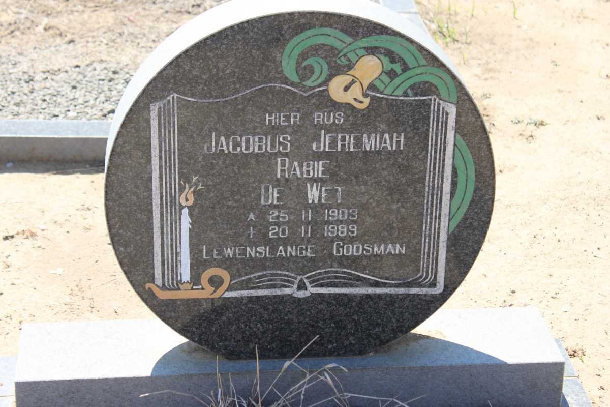 WET Jacobus Jeremiah Rabie, de 1903-1989 