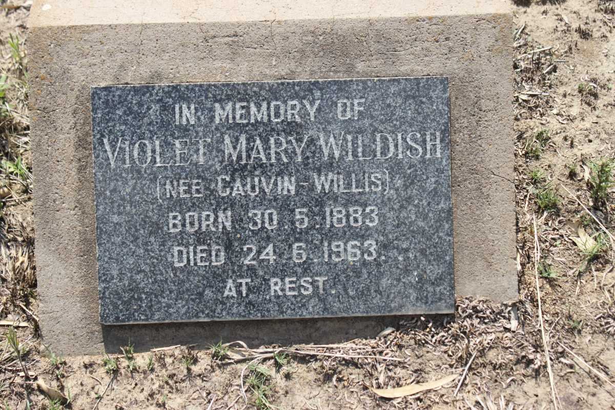 WILDISH Violet Mary nee CAUVIN-WILLIS 1883-1963