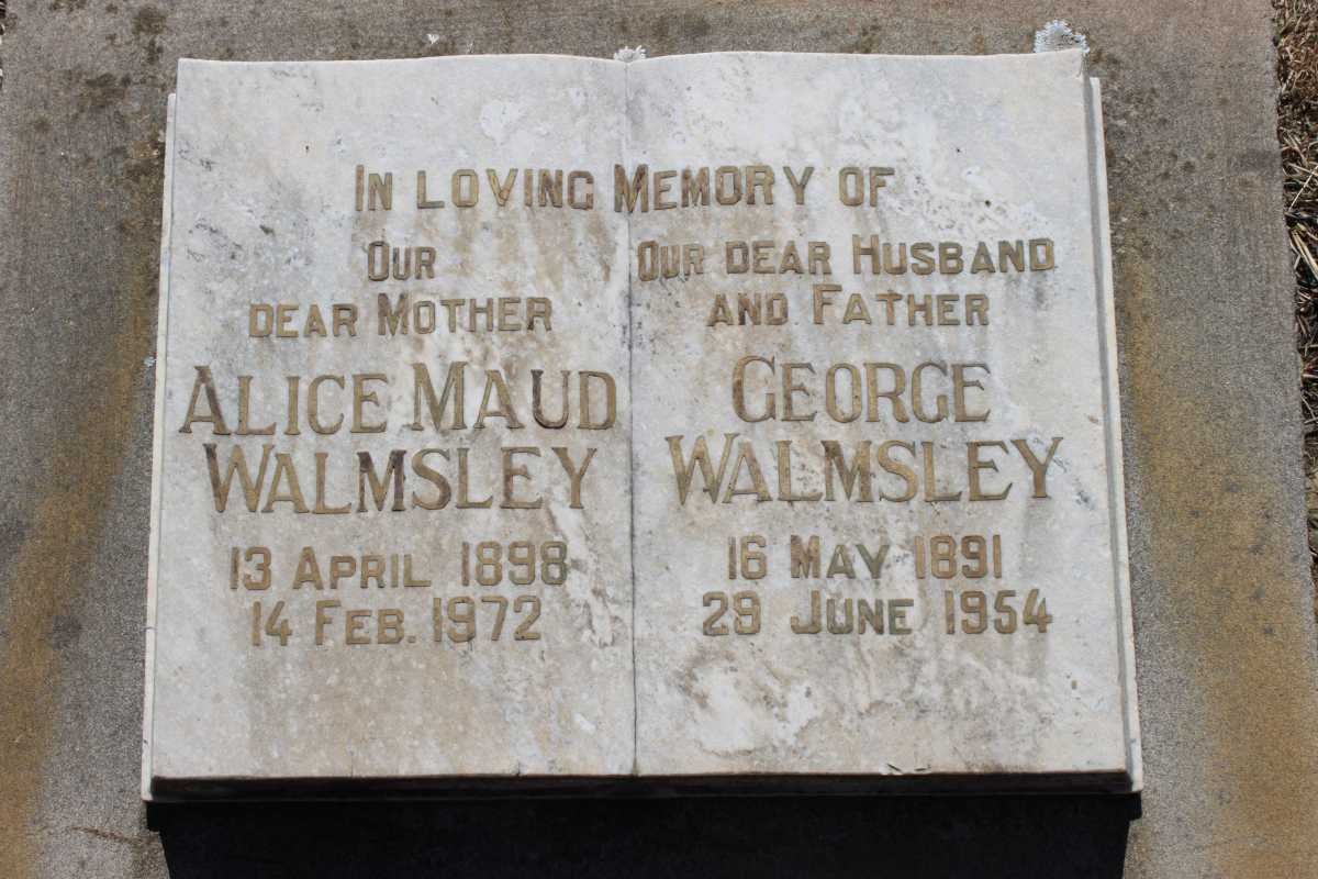 WALMSLEY George 1891-1954 &amp; Alice Maud 1898-1972