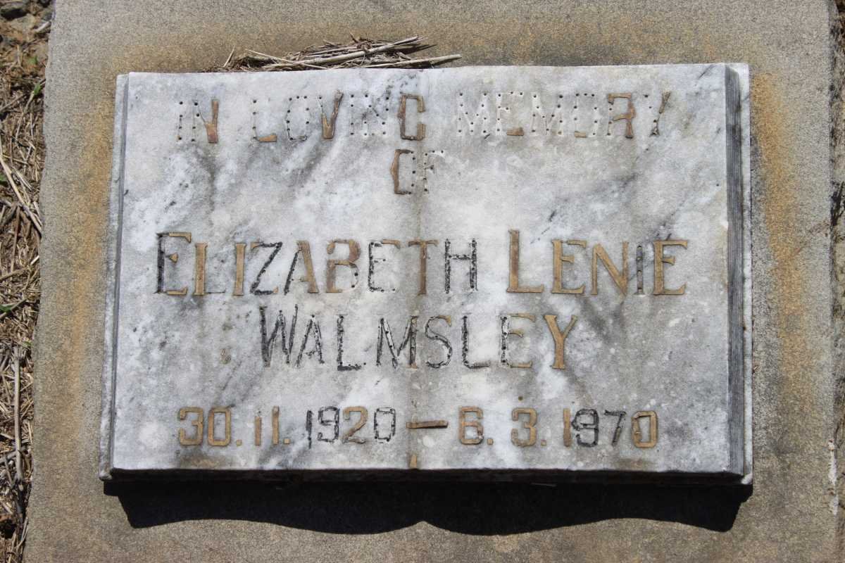 WALMSLEY Elizabeth Lenie 1920-1970