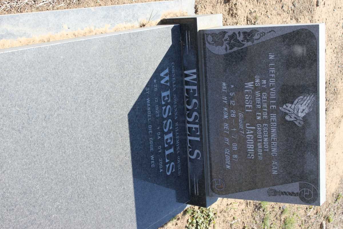 WESSELS Wessel Jacobus 1928-1987 &amp; Cornelia Johanna Wilhelmina 1927-2004