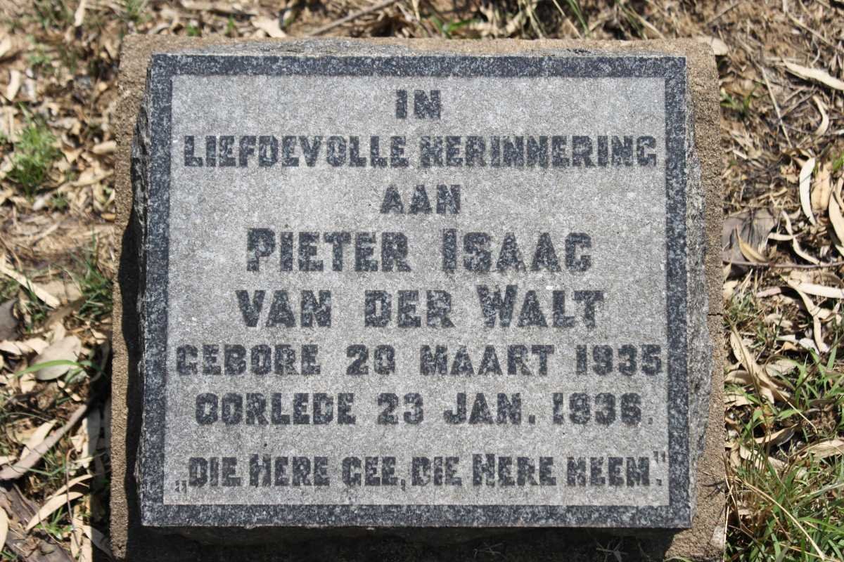 WALT Pieter Isaac, van der 1935-1936