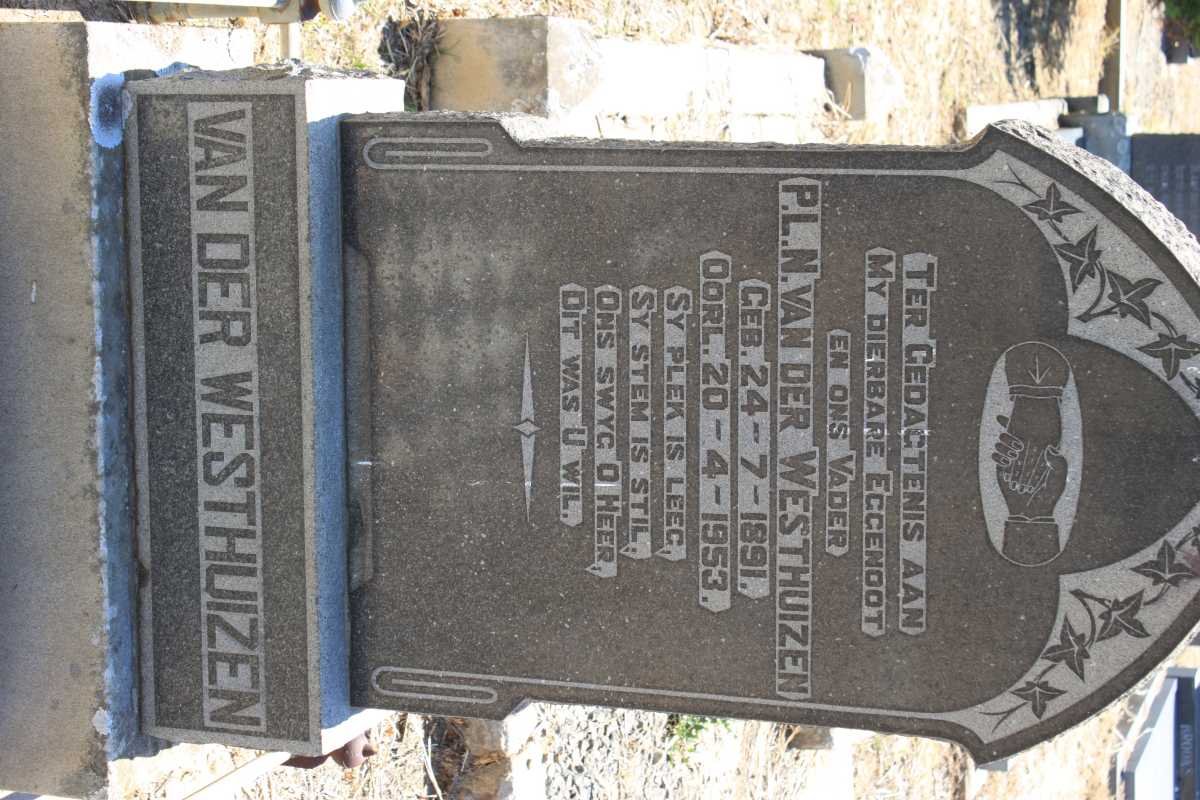 WESTHUIZEN P.L.N., van der 1891-1953