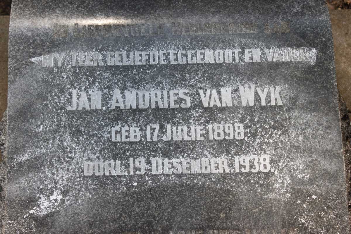 WYK Jan Andries , van 1898-1938