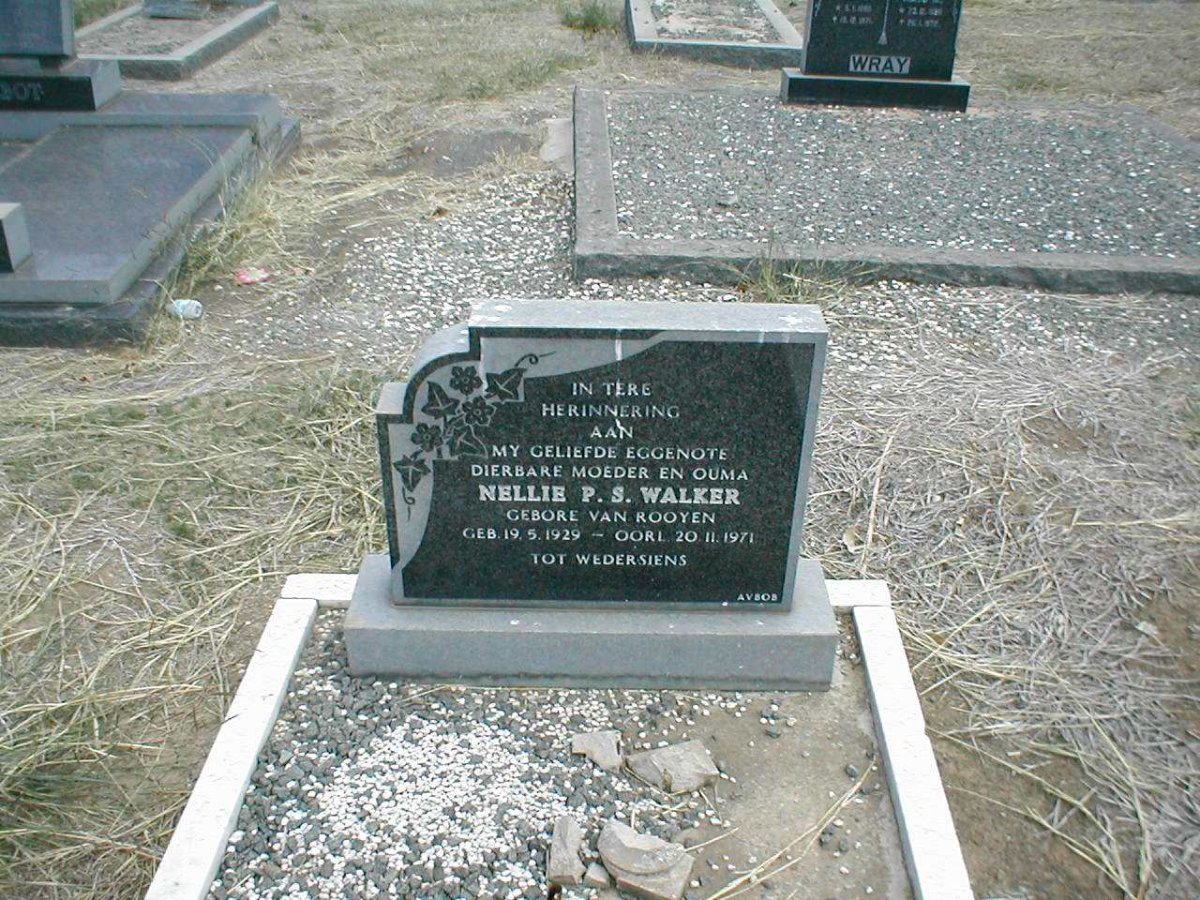 WALKER Nellie P.S. nee VAN ROOYEN 1929-1971