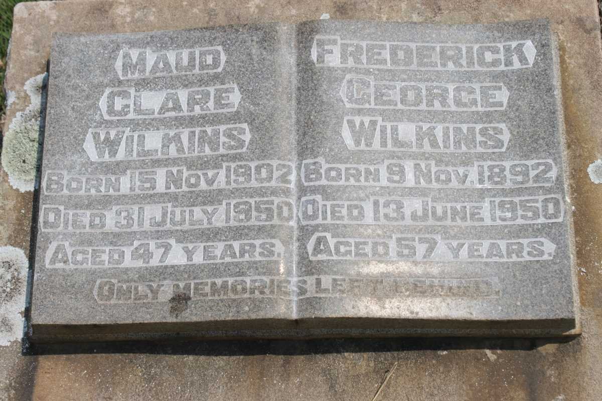 WILKINS Frederick George 1892-1950 &amp; Maud Clare 1902-1950