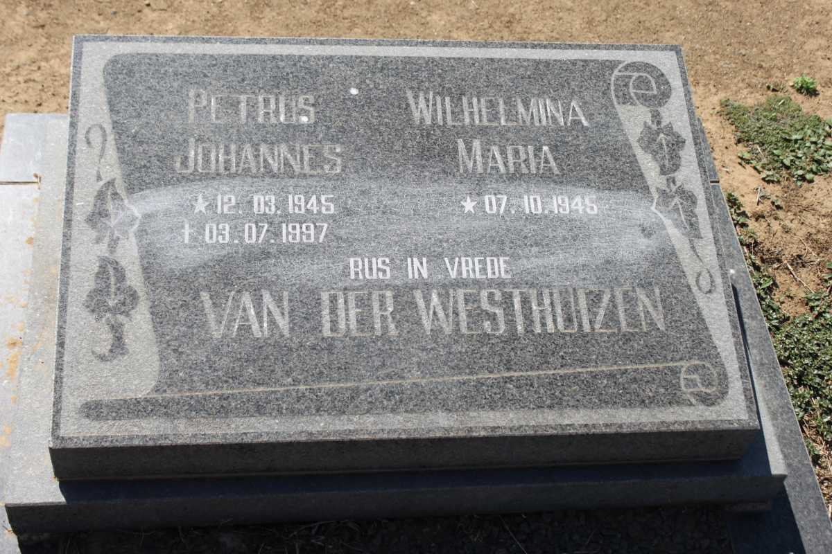 WESTHUIZEN Petrus Johannes, van der 1945-1997 &amp; Wilhelmina Maria 1945-