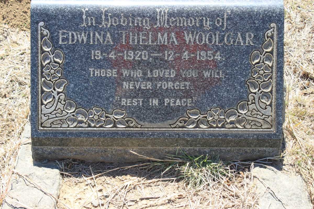 WOOLGAR Edwina Thelma 1920-1954
