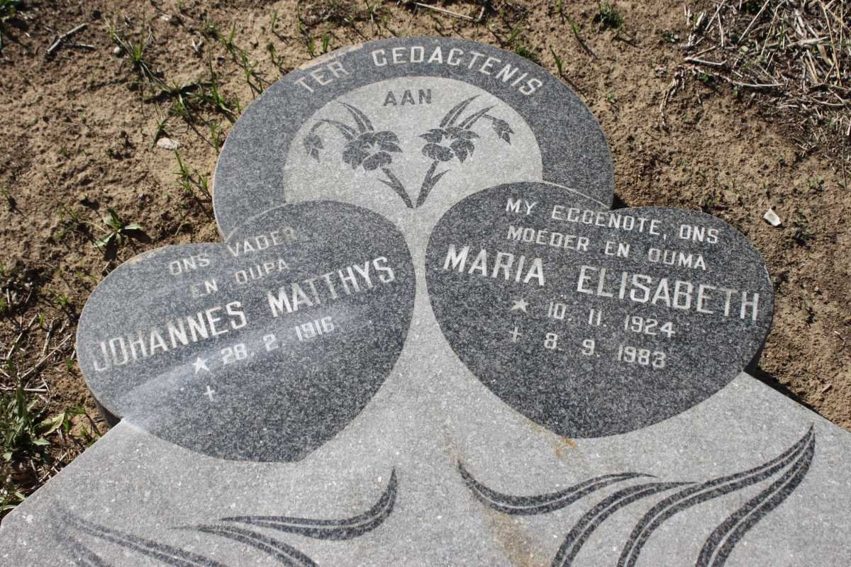 ? Johannes Matthys 1916- &amp; Maria Elisabeth 1924-1983