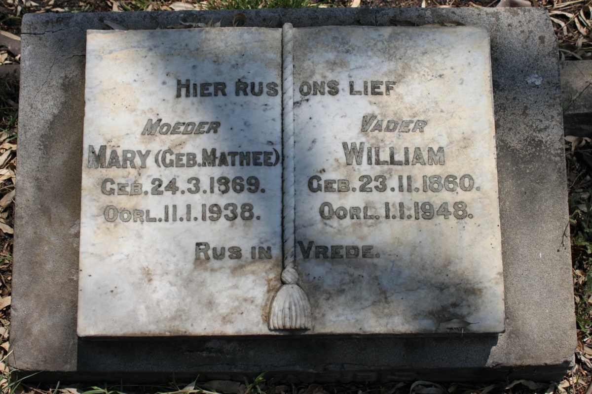 ? William 1860-1948 &amp; Mary MATHEE 1869-1938
