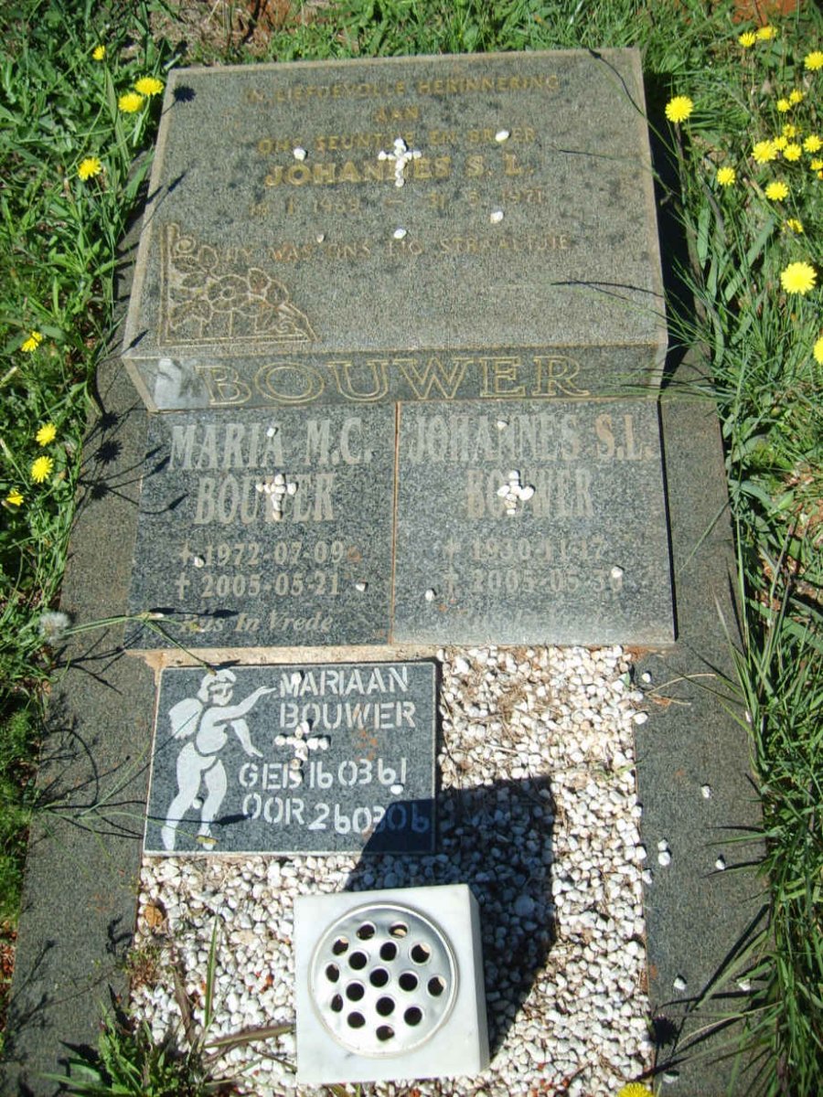 BOUWER Johannes S.L. 1969-1971 :: BOUWER Johannes S.L. 1930-2005 :: BOUWER Maria M.C. 1972-2005 :: BOUWER Mariaan 1961-2006