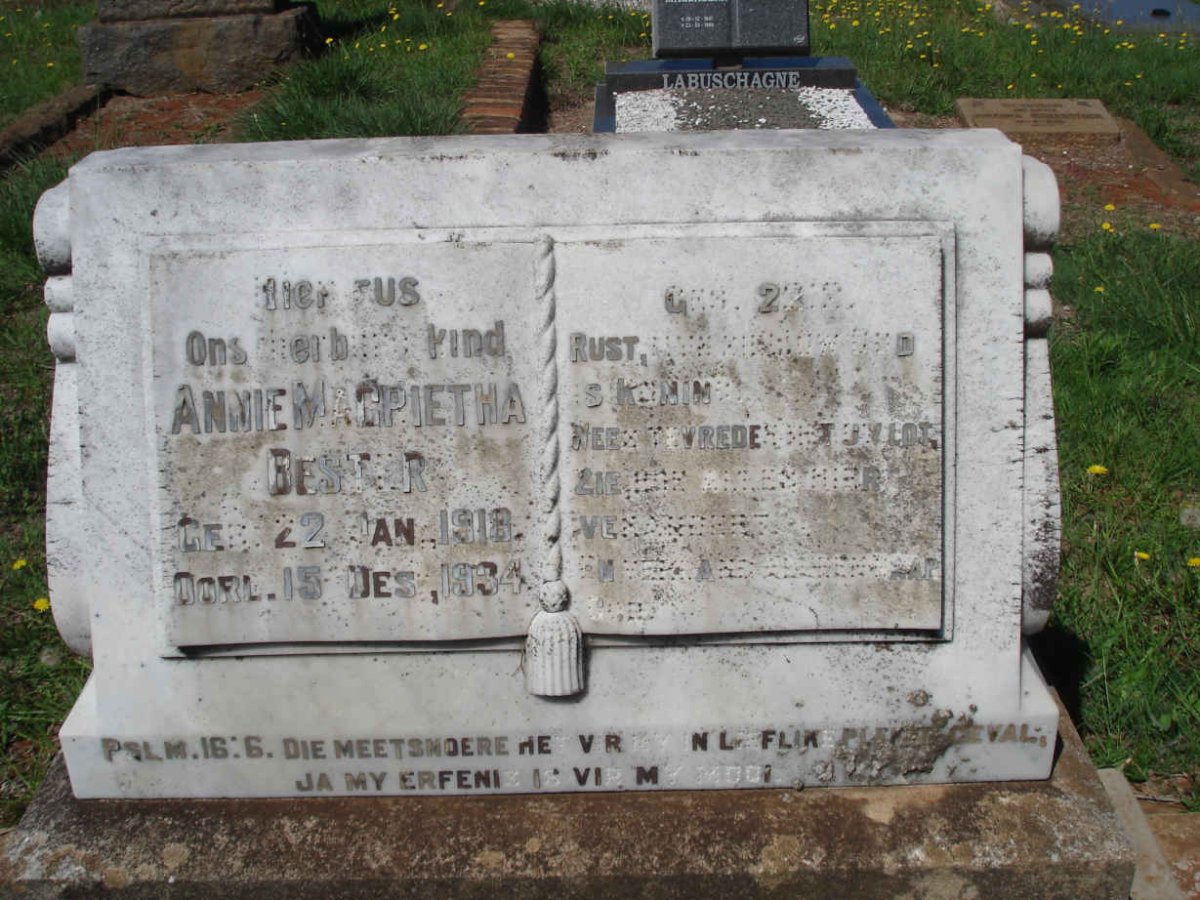 BESTER Annie Magrietha 1918-1934