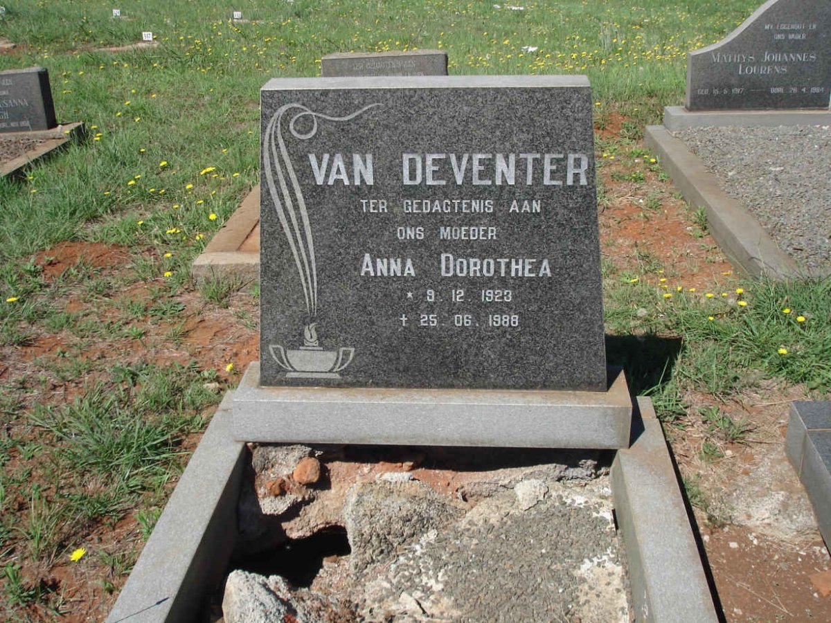 DEVENTER Anna Dorothea, van 1923-1988