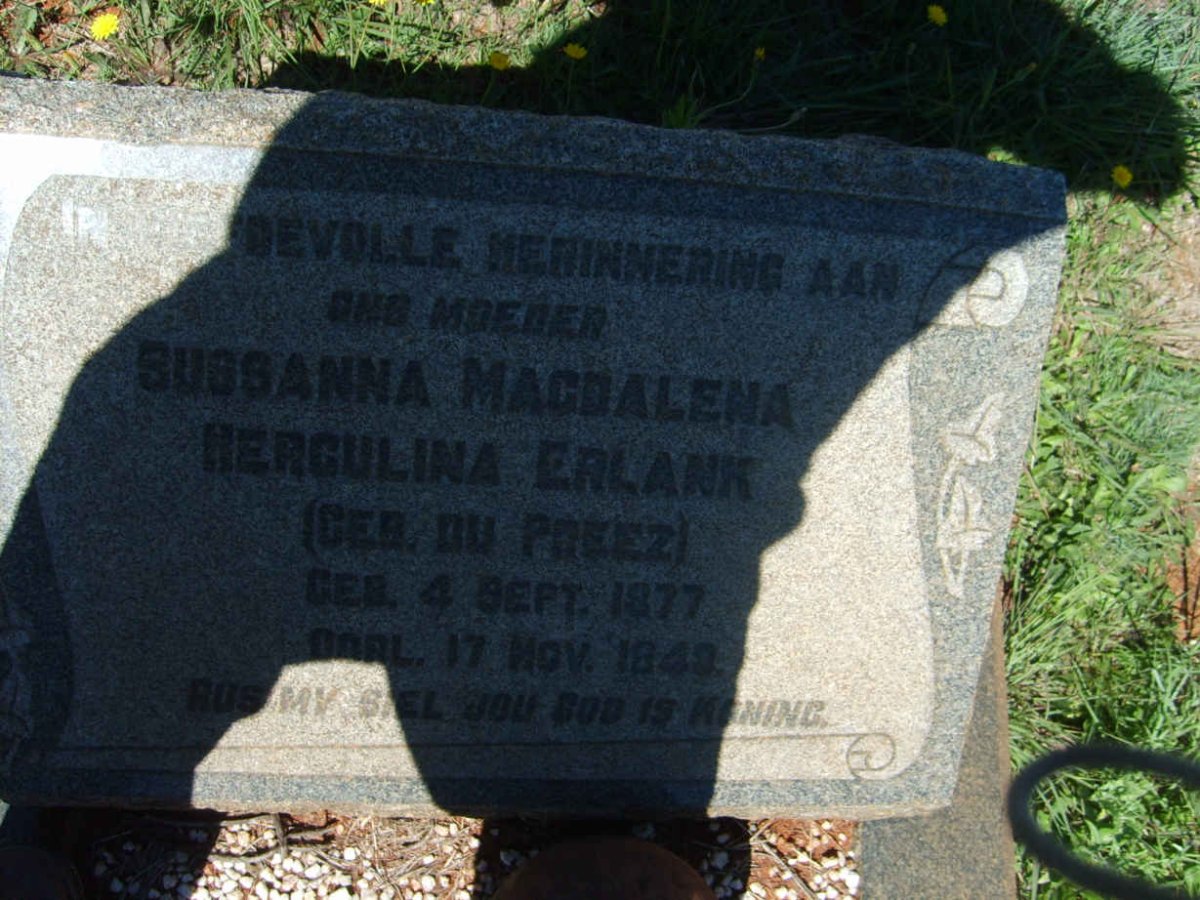 ERLANK Susanna Magdalena Herculina nee DU PREEZ 1877-1949