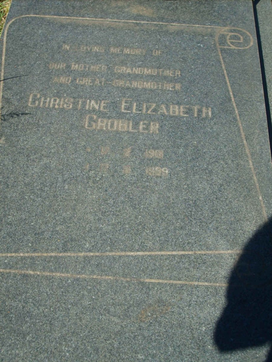 GROBLER Christine Elizabeth 1901-1999