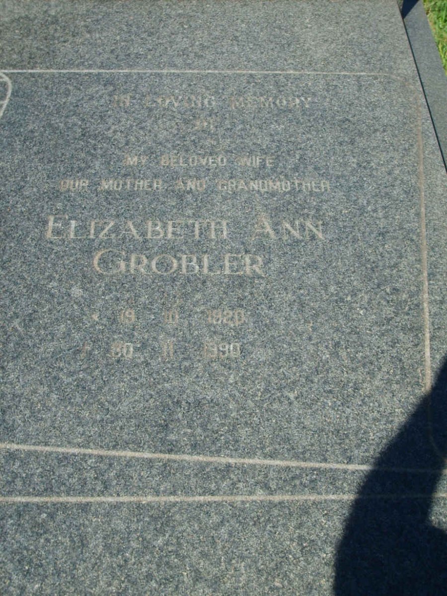 GROBLER Elizabeth Ann 1920-1990