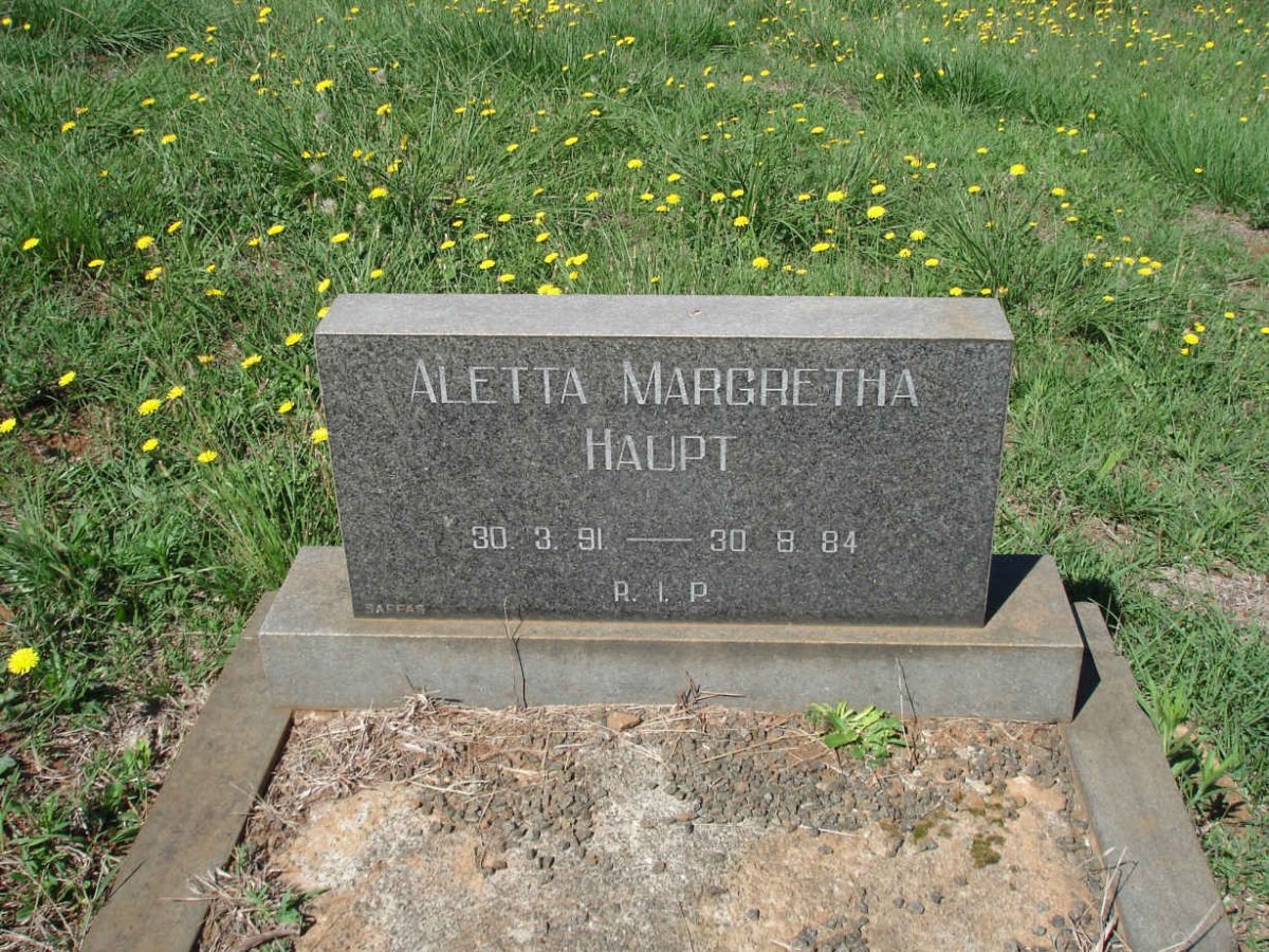 HAUPT Aletta Margretha 1891-1984