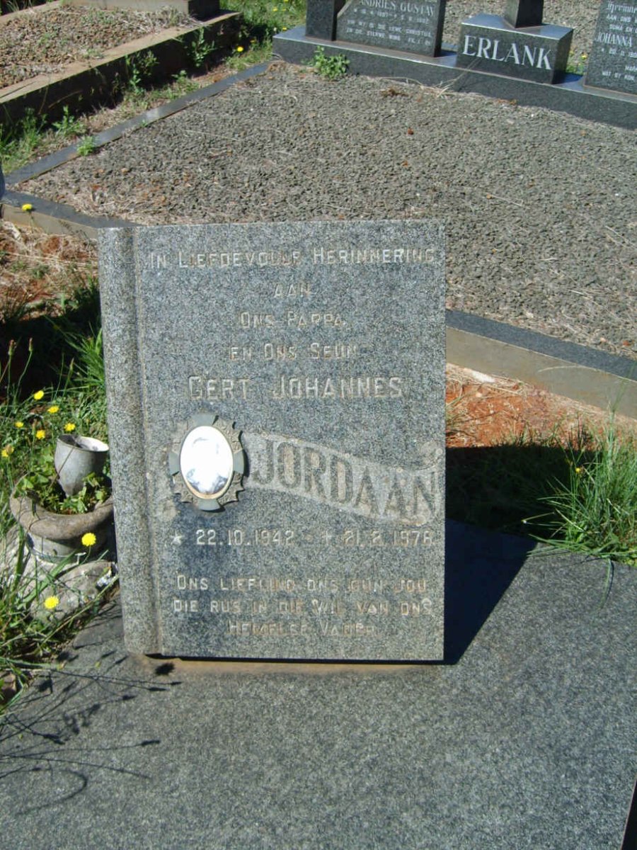 JORDAAN Gert Johannes 1942-1978