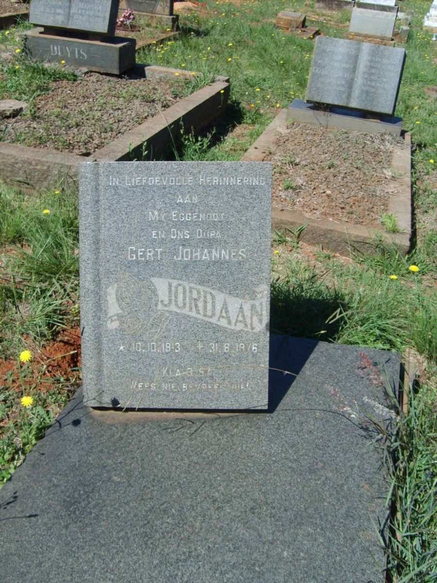 JORDAAN Gert Johannes 1913-1976