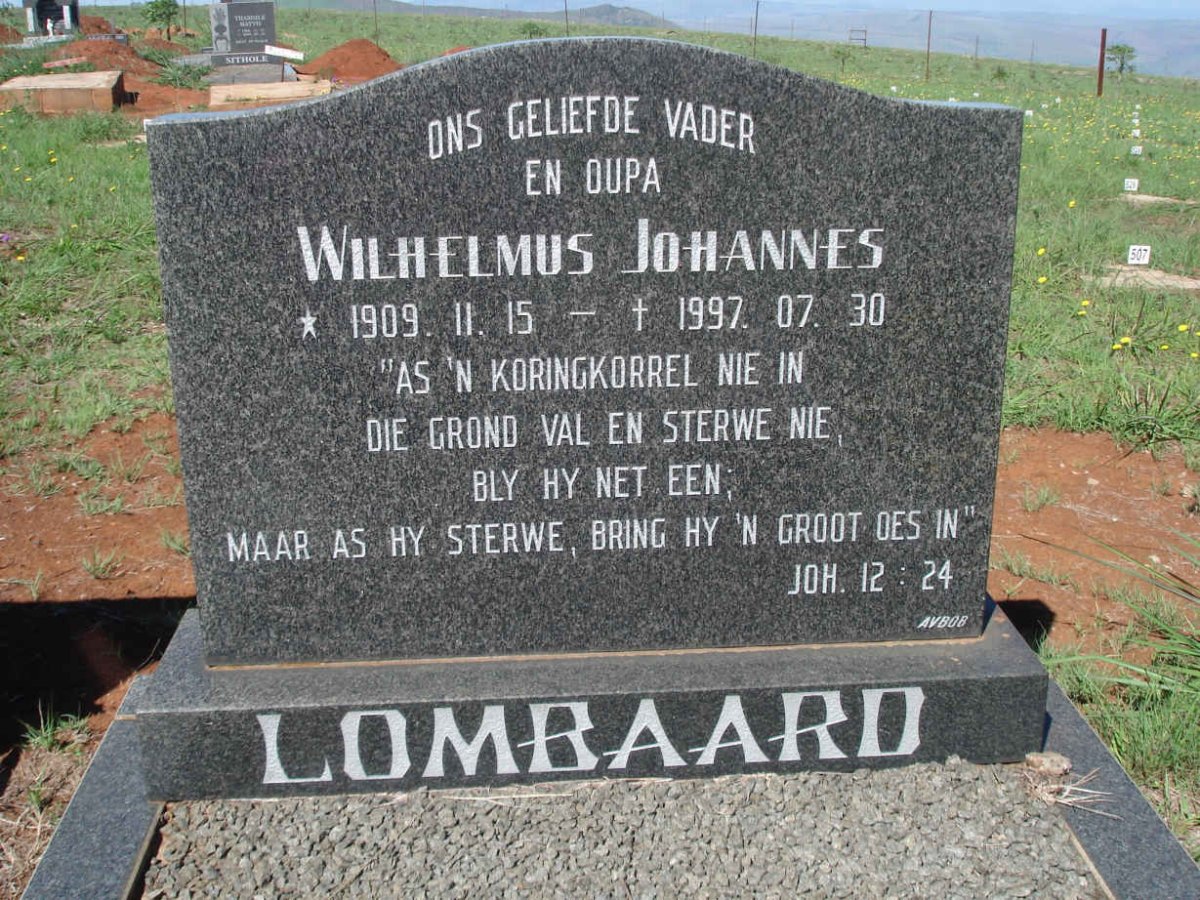 LOMBAARD Wilhelmus Johannes 1909-1997