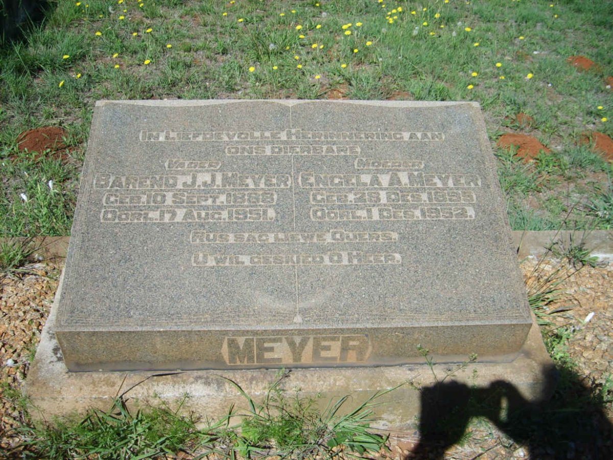 MEYER Barend J.J. 1888-1951 &amp; Engela A. 1895-1952