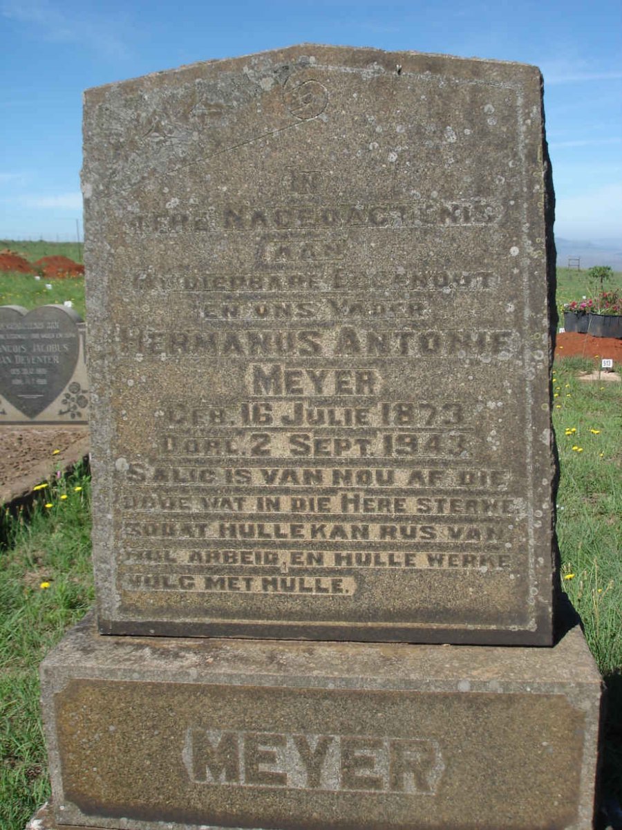 MEYER Hermanus Antonie 1873-1943