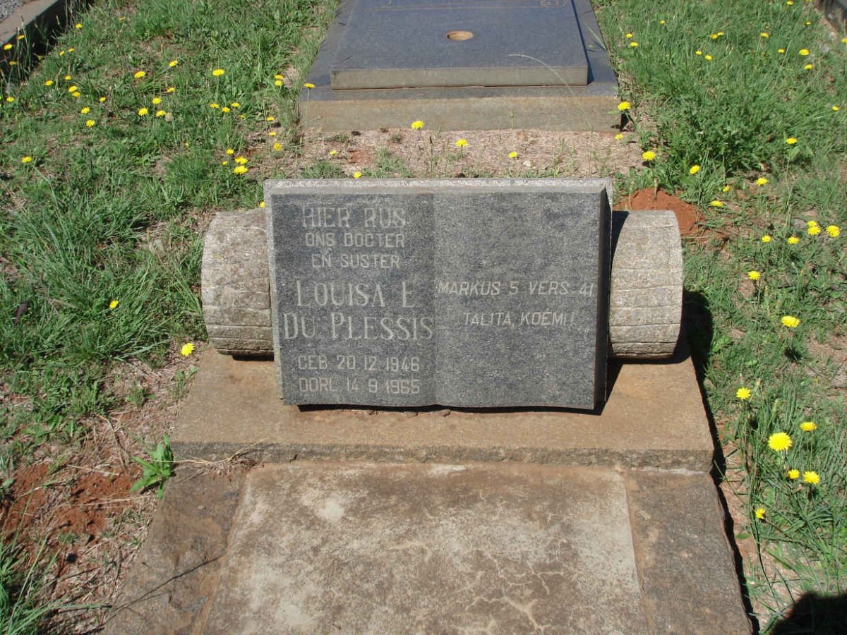 PLESSIS Louisa E., du 1946-1965