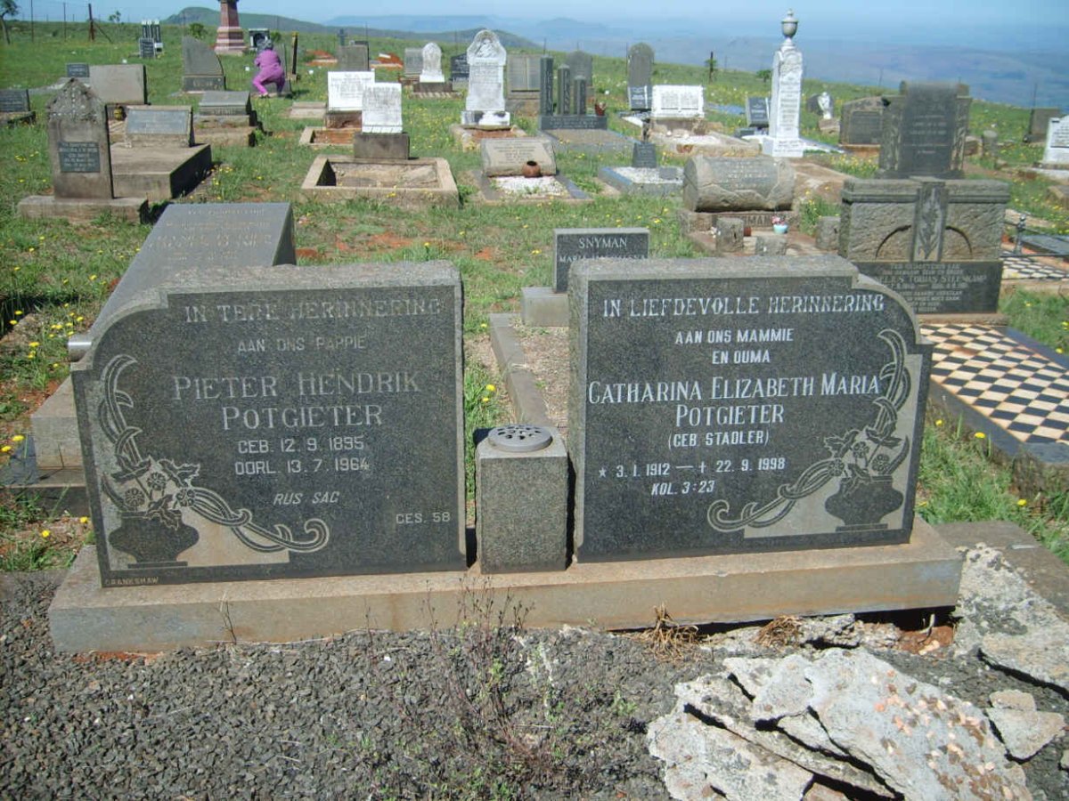 POTGIETER Pieter Hendrik 1895-1964 &amp; Catharina Elizabeth Maria STADLER 1912-1998