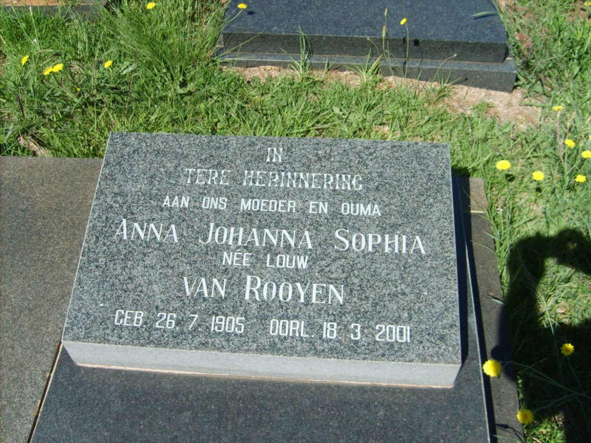 ROOYEN Anna Johanna Sophia, van nee LOUW 1905-2001
