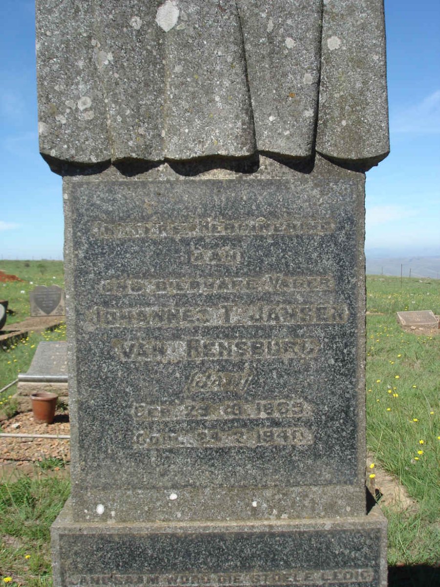 RENSBURG Johannes T., Jansen van 1865-1940