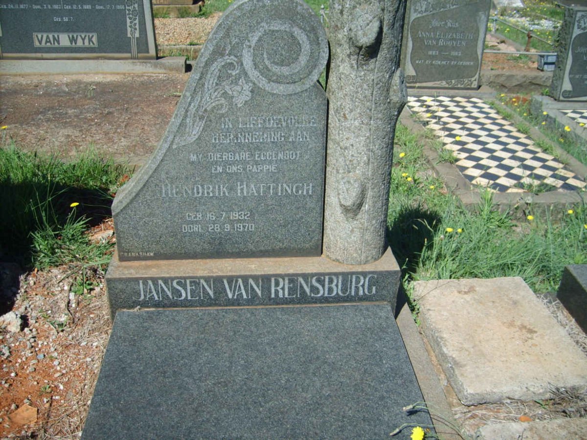 RENSBURG Hendrik Hattingh, Jansen van 1932-1970