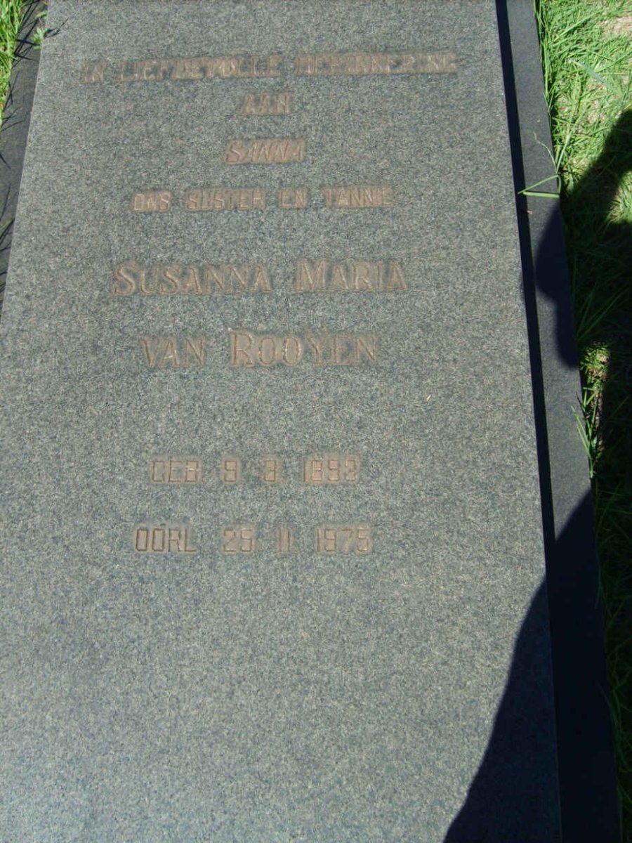 ROOYEN Susanna Maria, van 1893-1975