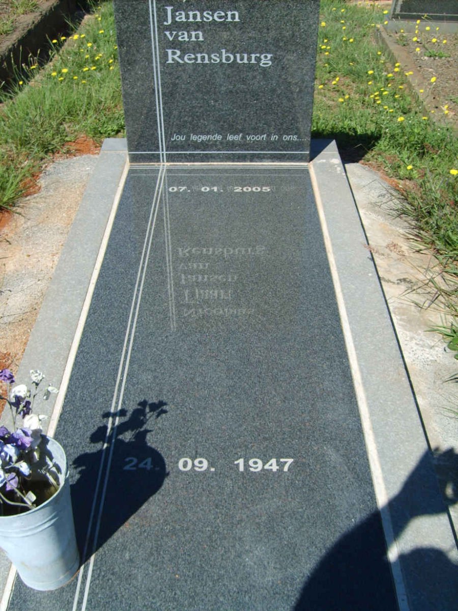 RENSBURG Nicolaas Tjaart, Jansen van 1947-2005