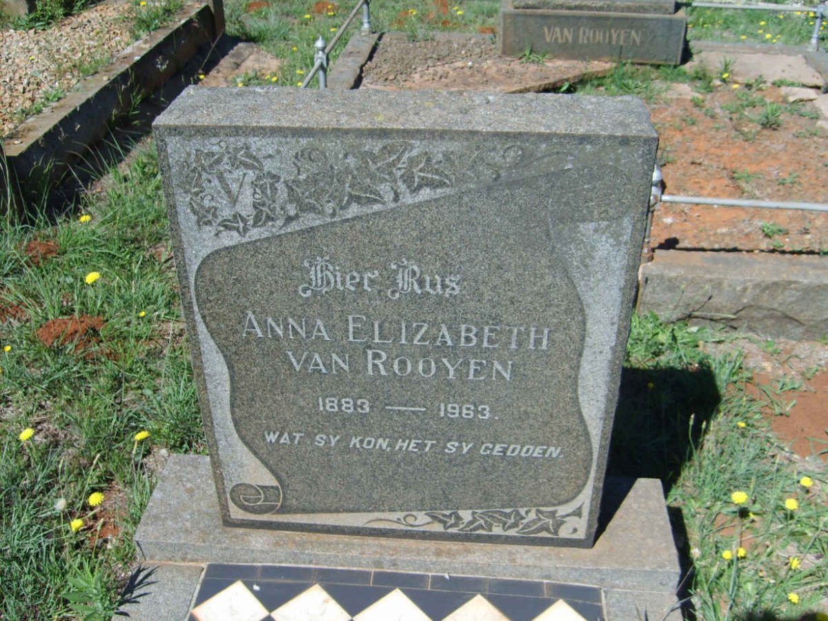 ROOYEN Anna Elizabeth, van 1883-1963