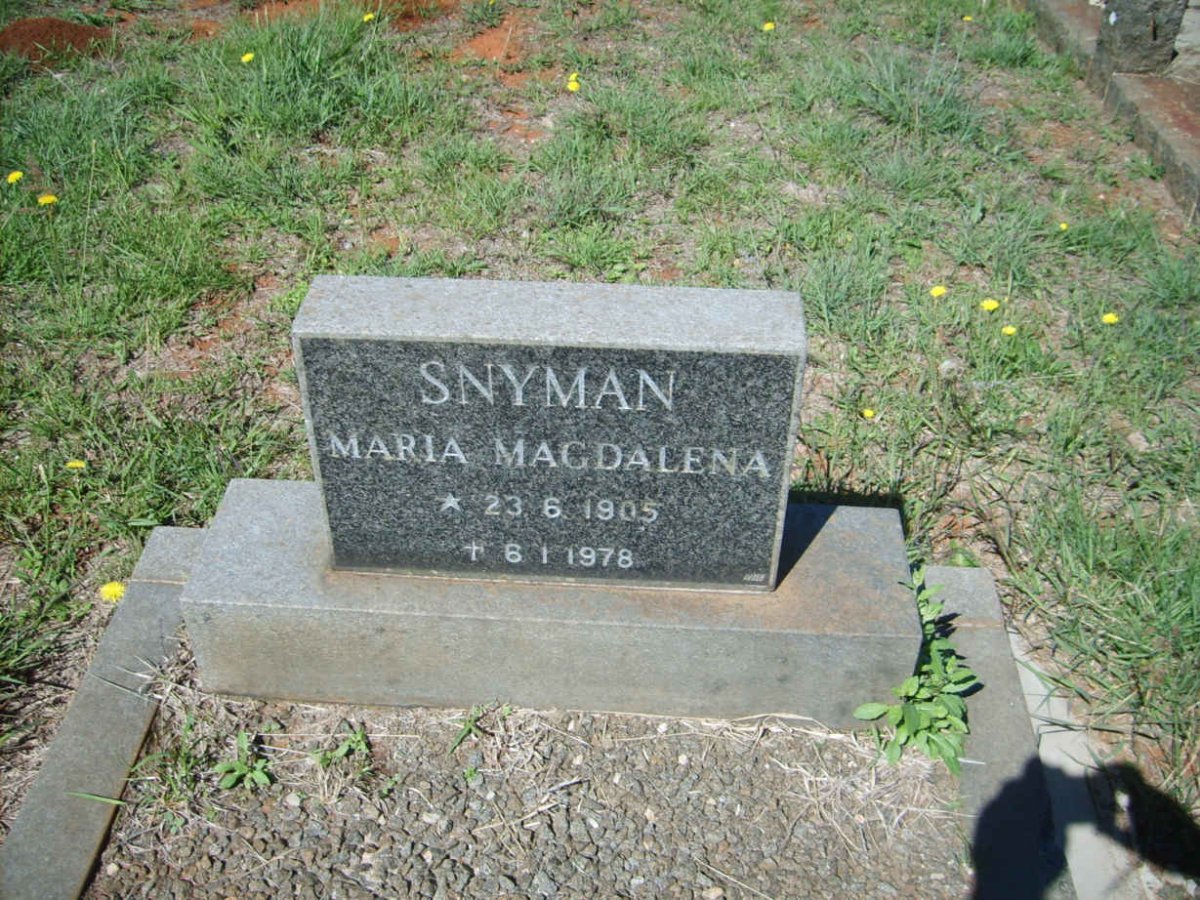 SNYMAN Maria Magdalena 1905-1978